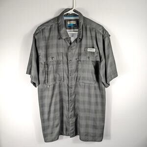 Magellan Outdoors Large Fishing Shirt Gray Vented Moisture Wicking Mesh Gear